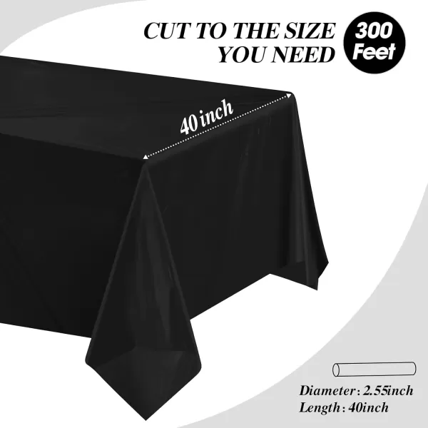 Goodluck 40 Inch X 300 Feet Plastic Table Cover Roll, Disposable Table Cloths for Parties, Rectangle Plastic Tablecloths for Party, Banquet, Wedding, Birthday, Anniversary Decorations, White