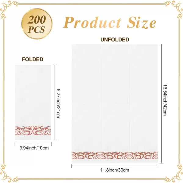 Goodluck 400 Pack Disposable Gold Napkins, Decorative Linen Like Dinner Napkins, Soft and Absorbent Party Napkins, Guest Hand Towels for Bathroom, Kitchen, Parties, Dinners or Events