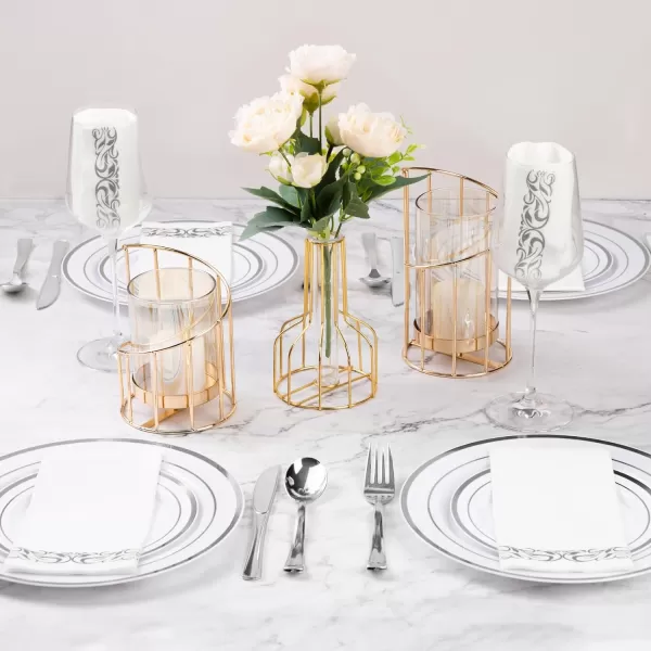 Goodluck 400 Pack Disposable Gold Napkins, Decorative Linen Like Dinner Napkins, Soft and Absorbent Party Napkins, Guest Hand Towels for Bathroom, Kitchen, Parties, Dinners or Events