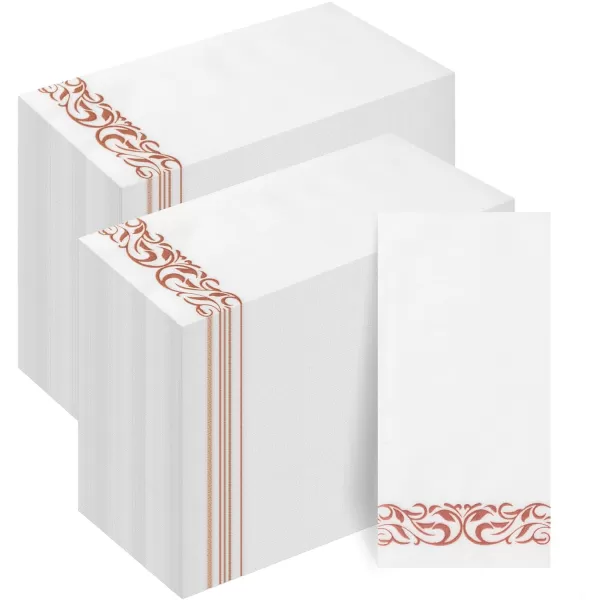 Goodluck 400 Pack Disposable Gold Napkins, Decorative Linen Like Dinner Napkins, Soft and Absorbent Party Napkins, Guest Hand Towels for Bathroom, Kitchen, Parties, Dinners or Events
