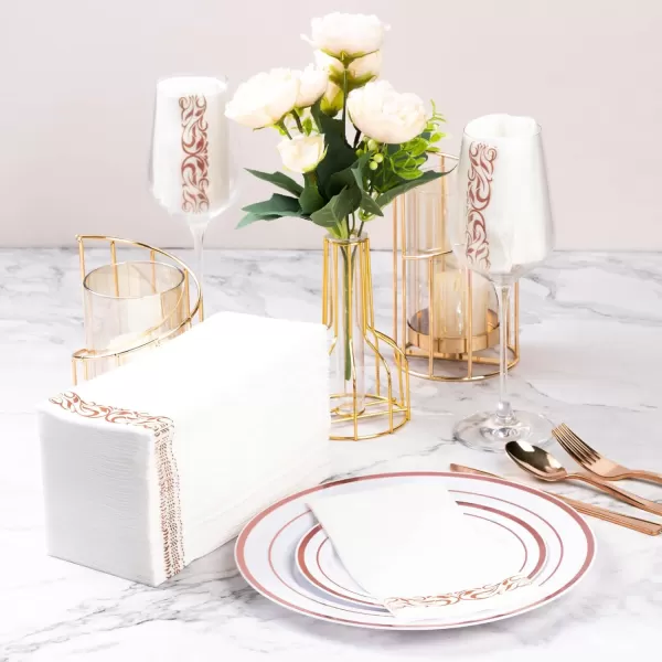 Goodluck 400 Pack Disposable Gold Napkins, Decorative Linen Like Dinner Napkins, Soft and Absorbent Party Napkins, Guest Hand Towels for Bathroom, Kitchen, Parties, Dinners or Events