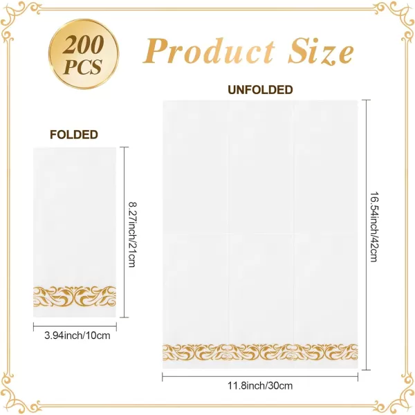 Goodluck 400 Pack Disposable Gold Napkins, Decorative Linen Like Dinner Napkins, Soft and Absorbent Party Napkins, Guest Hand Towels for Bathroom, Kitchen, Parties, Dinners or Events