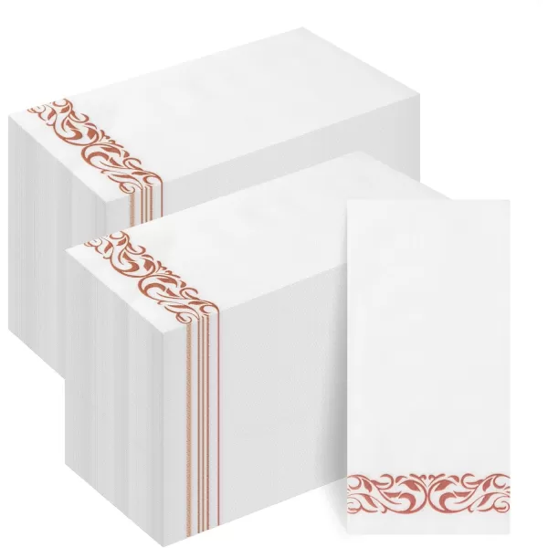 Goodluck 400 Pack Disposable Gold Napkins, Decorative Linen Like Dinner Napkins, Soft and Absorbent Party Napkins, Guest Hand Towels for Bathroom, Kitchen, Parties, Dinners or Events