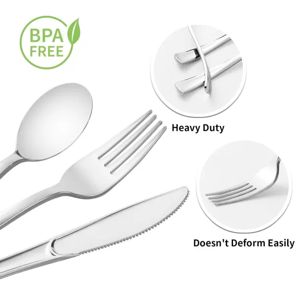 Goodluck 50 Pack Pre Rolled Gold Plastic Silverware, Wrapped Plastic Cutlery Set with Napkin Include 50 Forks, 50 Knives, 50 Spoons and 50 Napkins, Fancy Disposable Silverware for Party, Wedding
