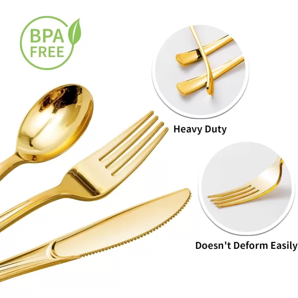 Goodluck 500 Silver Plastic Silverware, Silver Utensil Disposable, Plastic Cutlery Set of 200 Forks, 150 Spoons, 150 Knives for Wedding, Party