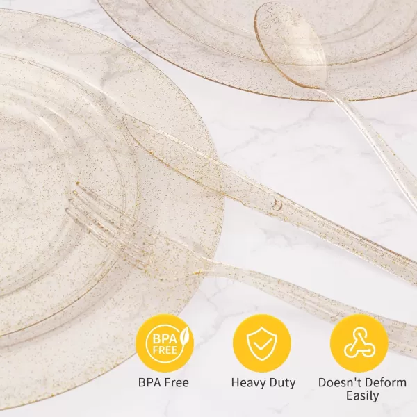 Goodluck 500 Silver Plastic Silverware, Silver Utensil Disposable, Plastic Cutlery Set of 200 Forks, 150 Spoons, 150 Knives for Wedding, Party