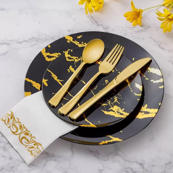 Goodluck 500 Silver Plastic Silverware, Silver Utensil Disposable, Plastic Cutlery Set of 200 Forks, 150 Spoons, 150 Knives for Wedding, Party