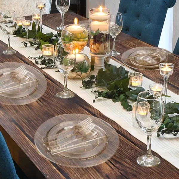 Goodluck 500 Silver Plastic Silverware, Silver Utensil Disposable, Plastic Cutlery Set of 200 Forks, 150 Spoons, 150 Knives for Wedding, Party