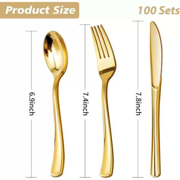 Goodluck 500 Silver Plastic Silverware, Silver Utensil Disposable, Plastic Cutlery Set of 200 Forks, 150 Spoons, 150 Knives for Wedding, Party