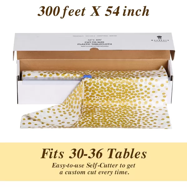 Goodluck 54 Inch X 100 Feet Plastic Table Cloths with Cutter Box, Disposable Table Cloths for Parties, Tablecloth Plastic for Party, Banquet, Wedding, Birthday, Anniversary Decorations, Blue