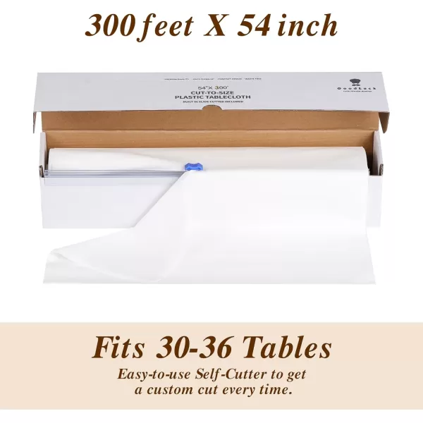 Goodluck 54 Inch X 100 Feet Plastic Table Cloths with Cutter Box, Disposable Table Cloths for Parties, Tablecloth Plastic for Party, Banquet, Wedding, Birthday, Anniversary Decorations, Blue