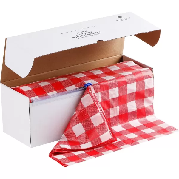 Goodluck 54 Inch X 100 Feet Plastic Table Cloths with Cutter Box, Disposable Table Cloths for Parties, Tablecloth Plastic for Party, Banquet, Wedding, Birthday, Anniversary Decorations, Blue