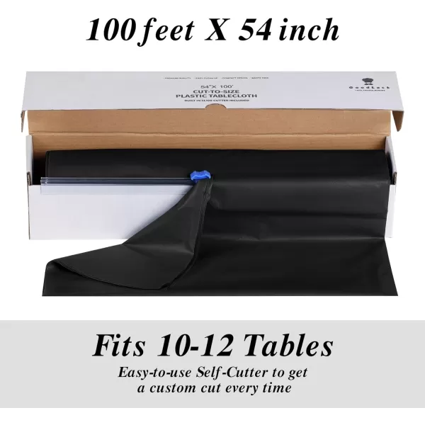 Goodluck 54 Inch X 100 Feet Plastic Table Cloths with Cutter Box, Disposable Table Cloths for Parties, Tablecloth Plastic for Party, Banquet, Wedding, Birthday, Anniversary Decorations, Blue