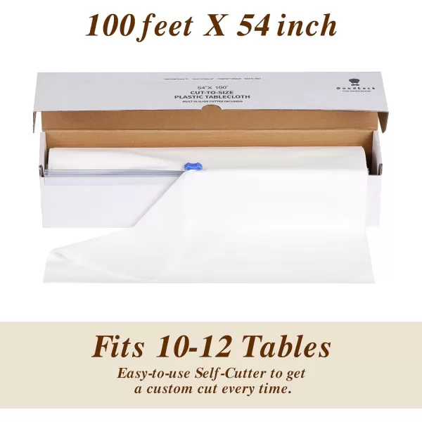 Goodluck 54 Inch X 100 Feet Plastic Table Cloths with Cutter Box, Disposable Table Cloths for Parties, Tablecloth Plastic for Party, Banquet, Wedding, Birthday, Anniversary Decorations, Blue