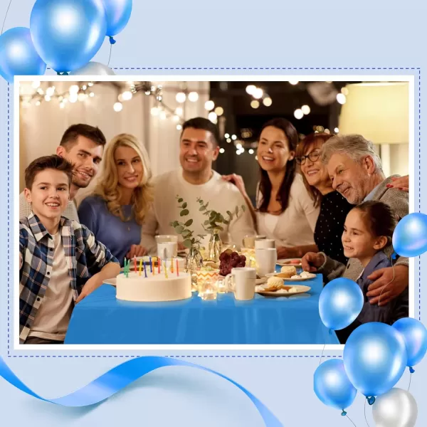 Goodluck 54 Inch X 100 Feet Plastic Table Cloths with Cutter Box, Disposable Table Cloths for Parties, Tablecloth Plastic for Party, Banquet, Wedding, Birthday, Anniversary Decorations, Blue