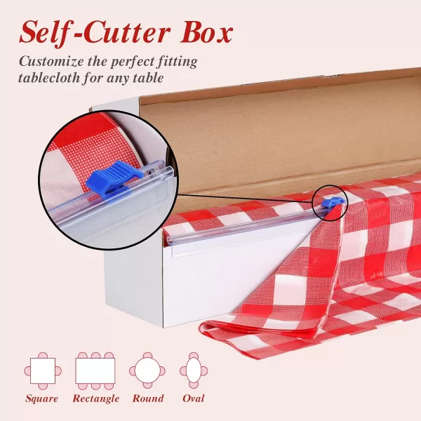 Goodluck 54 Inch X 100 Feet Plastic Table Cloths with Cutter Box, Disposable Table Cloths for Parties, Tablecloth Plastic for Party, Banquet, Wedding, Birthday, Anniversary Decorations, Blue