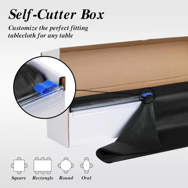 Goodluck 54 Inch X 100 Feet Plastic Table Cloths with Cutter Box, Disposable Table Cloths for Parties, Tablecloth Plastic for Party, Banquet, Wedding, Birthday, Anniversary Decorations, Blue