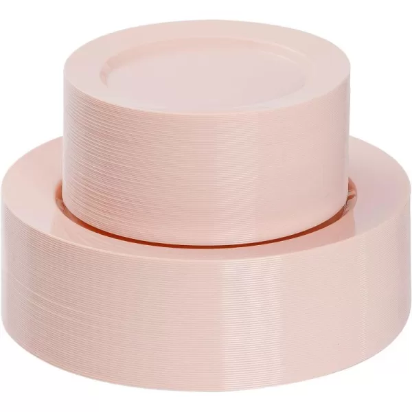 Goodluck 120PCS Gold Plastic Plates, Heavy Duty Disposable Gold Plates with 60 10.25 inch Dinner Plates and 60 7.5 inch Dessert Plates, Disposable Plates for Party, Holiday, Wedding