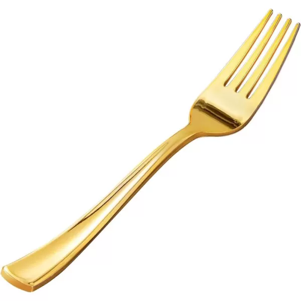 Goodluck 300 Pack Rose Gold Plastic Forks, Heavy Duty Rose Gold Forks Disposable, Rose Gold Plastic Cutlery Perfect for Weddings, Parties, Dinners