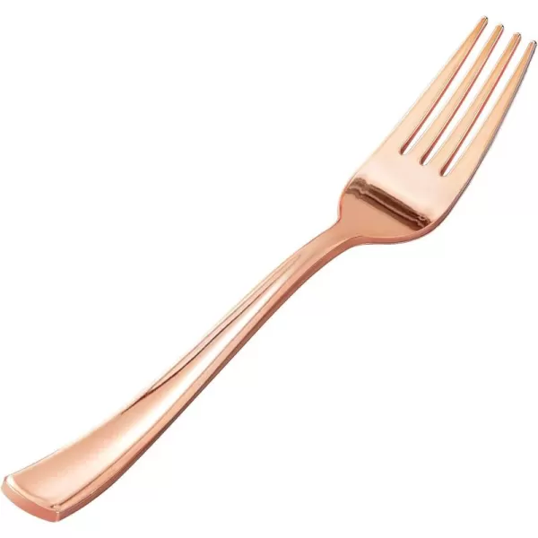 Goodluck 300 Pack Rose Gold Plastic Forks, Heavy Duty Rose Gold Forks Disposable, Rose Gold Plastic Cutlery Perfect for Weddings, Parties, Dinners