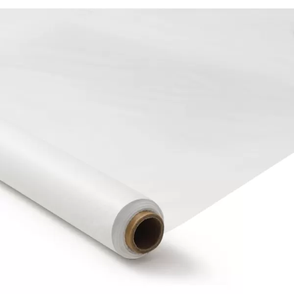 Goodluck 40 Inch X 300 Feet Plastic Table Cover Roll, Disposable Table Cloths for Parties, Rectangle Plastic Tablecloths for Party, Banquet, Wedding, Birthday, Anniversary Decorations, White