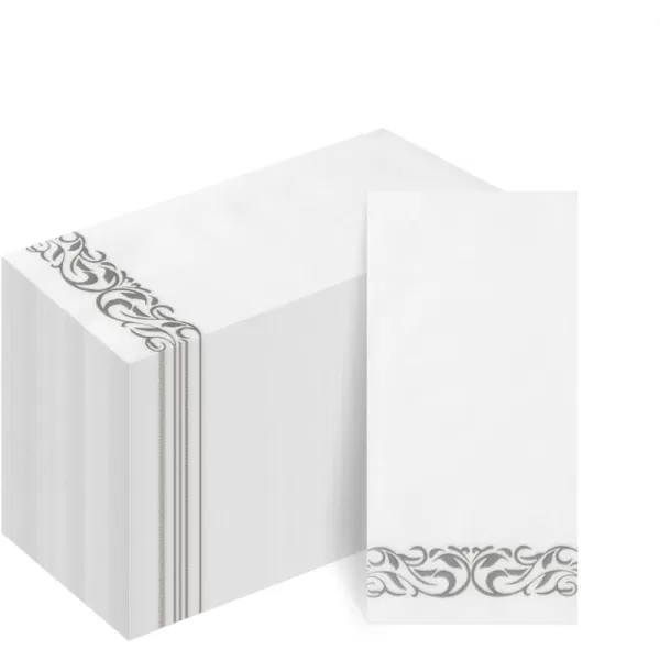 Goodluck 400 Pack Disposable Gold Napkins, Decorative Linen Like Dinner Napkins, Soft and Absorbent Party Napkins, Guest Hand Towels for Bathroom, Kitchen, Parties, Dinners or Events
