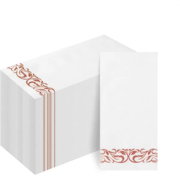 Goodluck 400 Pack Disposable Gold Napkins, Decorative Linen Like Dinner Napkins, Soft and Absorbent Party Napkins, Guest Hand Towels for Bathroom, Kitchen, Parties, Dinners or Events