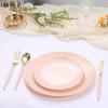 image:imageGoodluck 150 Pcs Pink Gold Plastic Silverware Heavy Duty Disposable Cutlery Set for 30 Guests Includes 50 Forks 50 Knives 50 Spoons Plastic Utensils Perfect for Wedding Birthday Party GraduationPink