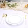 image:imageGoodluck 150 Pcs Pink Gold Plastic Silverware Heavy Duty Disposable Cutlery Set for 30 Guests Includes 50 Forks 50 Knives 50 Spoons Plastic Utensils Perfect for Wedding Birthday Party GraduationWhite