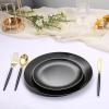 image:imageGoodluck 150 Pcs Pink Gold Plastic Silverware Heavy Duty Disposable Cutlery Set for 30 Guests Includes 50 Forks 50 Knives 50 Spoons Plastic Utensils Perfect for Wedding Birthday Party GraduationBlack