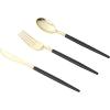 image:imageGoodluck 150 Pcs Pink Gold Plastic Silverware Heavy Duty Disposable Cutlery Set for 30 Guests Includes 50 Forks 50 Knives 50 Spoons Plastic Utensils Perfect for Wedding Birthday Party GraduationBlack
