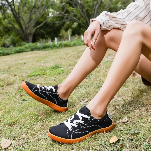 Women's Barefoot Shoes Wide Canvas Minimalist Workout Walking Shoes,Zero Drop Sole Extra Wide Toe Non-Slip Breathable Sneaker