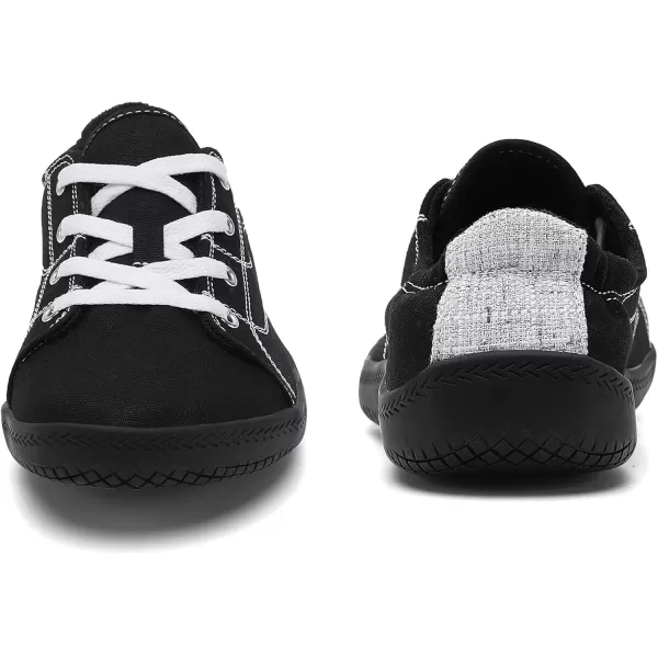 Women's Barefoot Shoes Wide Canvas Minimalist Workout Walking Shoes,Zero Drop Sole Extra Wide Toe Non-Slip Breathable Sneaker