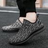 imageMens Slip On Walking Shoes Lightweight Breathable Non Slip Running Comfortable Gym Tennis Athletic Fashion Sneakers MenBlack White