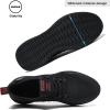 imageMens Slip On Walking Shoes Lightweight Breathable Non Slip Running Comfortable Gym Tennis Athletic Fashion Sneakers MenBlackRed