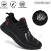 imageMens Slip On Walking Shoes Lightweight Breathable Non Slip Running Comfortable Gym Tennis Athletic Fashion Sneakers MenBlackRed