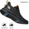 imageMens Slip On Walking Shoes Lightweight Breathable Non Slip Running Comfortable Gym Tennis Athletic Fashion Sneakers MenBlackYellow