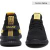 imageMens Slip On Walking Shoes Lightweight Breathable Non Slip Running Comfortable Gym Tennis Athletic Fashion Sneakers MenBlackYellow