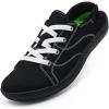 imageWomens Barefoot Shoes Wide Canvas Minimalist Workout Walking ShoesZero Drop Sole Extra Wide Toe NonSlip Breathable SneakerBlack37
