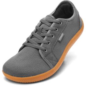 imageMens Wide Slip on Barefoot Walking Shoes  Zero Drop Sole  Minimalist Footwear  Wide Toe BoxAgrey
