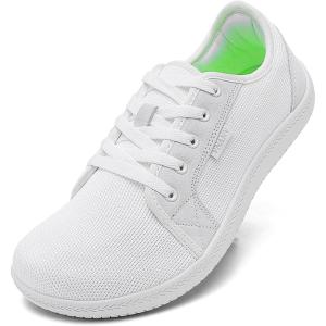 imageMens Wide Slip on Barefoot Walking Shoes  Zero Drop Sole  Minimalist Footwear  Wide Toe BoxAwhite