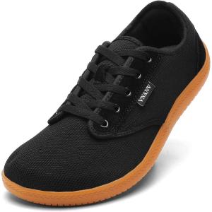 imageMens Wide Slip on Barefoot Walking Shoes  Zero Drop Sole  Minimalist Footwear  Wide Toe BoxBblackGum