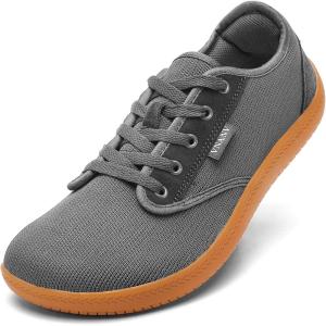 imageMens Wide Slip on Barefoot Walking Shoes  Zero Drop Sole  Minimalist Footwear  Wide Toe BoxBgreyGum