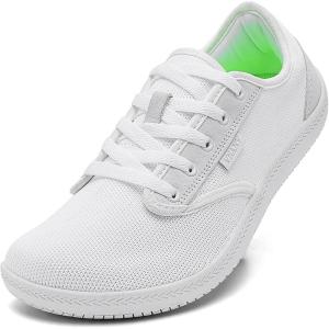 imageMens Wide Slip on Barefoot Walking Shoes  Zero Drop Sole  Minimalist Footwear  Wide Toe BoxBwhite