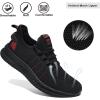 imageMens Slip On Walking Shoes Lightweight Breathable Non Slip Running Comfortable Gym Tennis Athletic Fashion Sneakers Men 12BlackRed