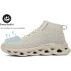 imageMens Fashion Walking Shoes Lightweight Breathable Sneakers  Mesh Knit Sock Sneakers for Gym Casual Running Workout SlipOn Sport ShoesBeige