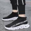 imageMens Fashion Walking Shoes Lightweight Breathable Sneakers  Mesh Knit Sock Sneakers for Gym Casual Running Workout SlipOn Sport ShoesBlack White