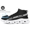 imageMens Fashion Walking Shoes Lightweight Breathable Sneakers  Mesh Knit Sock Sneakers for Gym Casual Running Workout SlipOn Sport ShoesBlack White