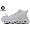 imageMens Fashion Walking Shoes Lightweight Breathable Sneakers  Mesh Knit Sock Sneakers for Gym Casual Running Workout SlipOn Sport ShoesGrey