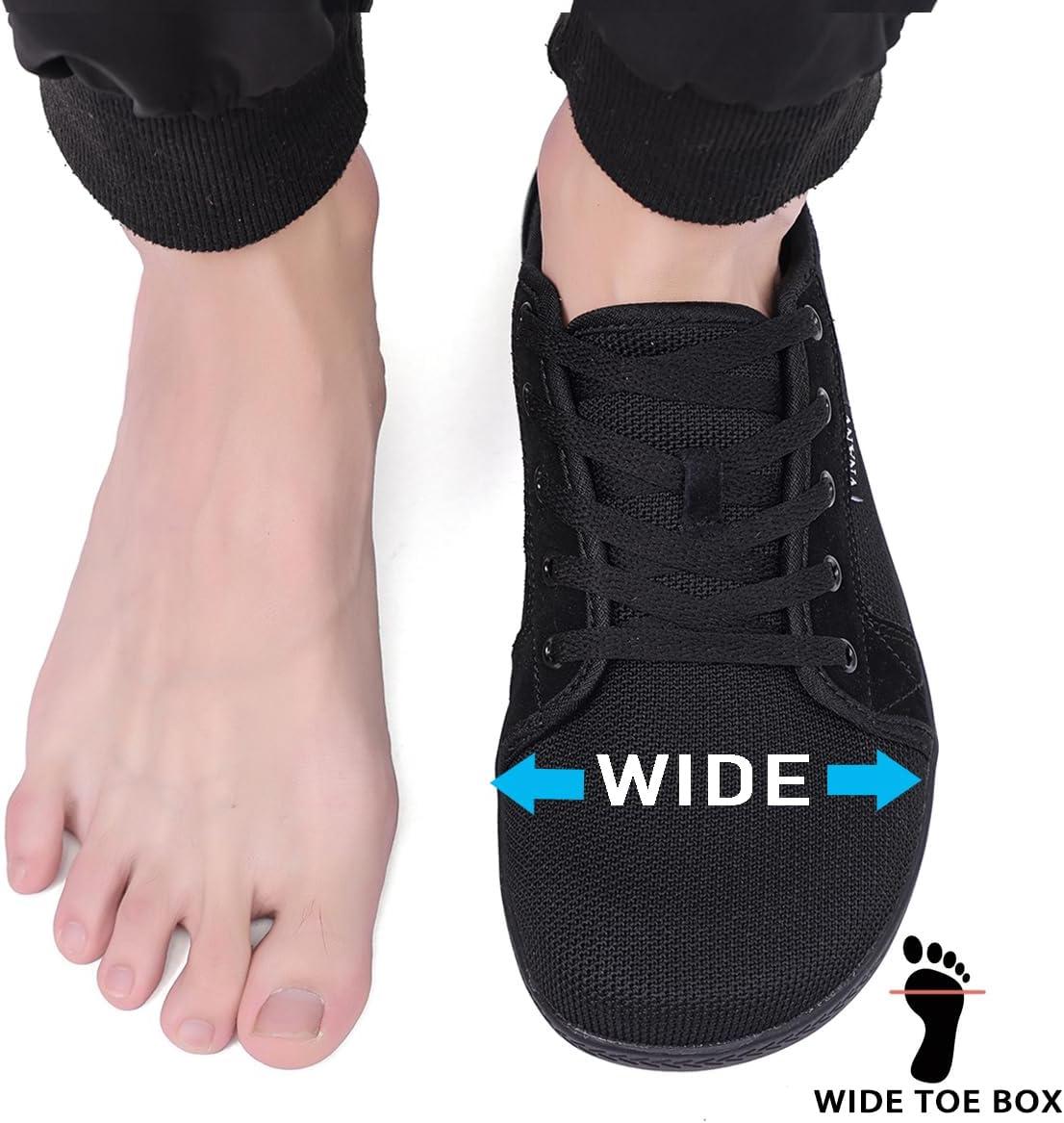 imageMens Wide Barefoot Walking Shoes Slip on Barefoot Walking Shoes  Zero Drop Sole  Minimalist Footwear  Wide Toe BoxAblack